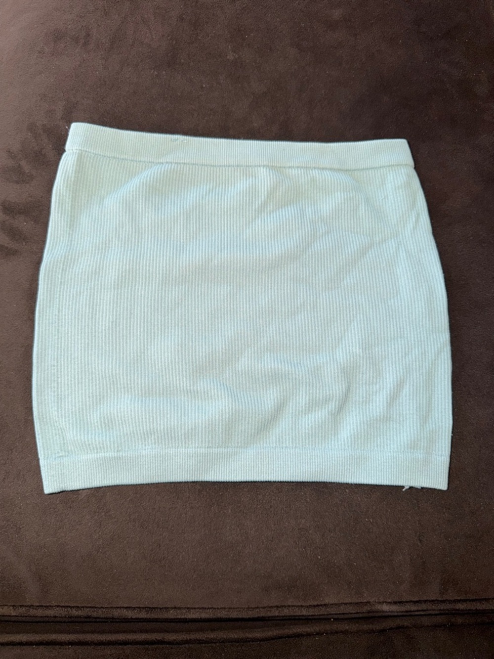 Bozzolo Mint Ribbed Knit Mini Skirt